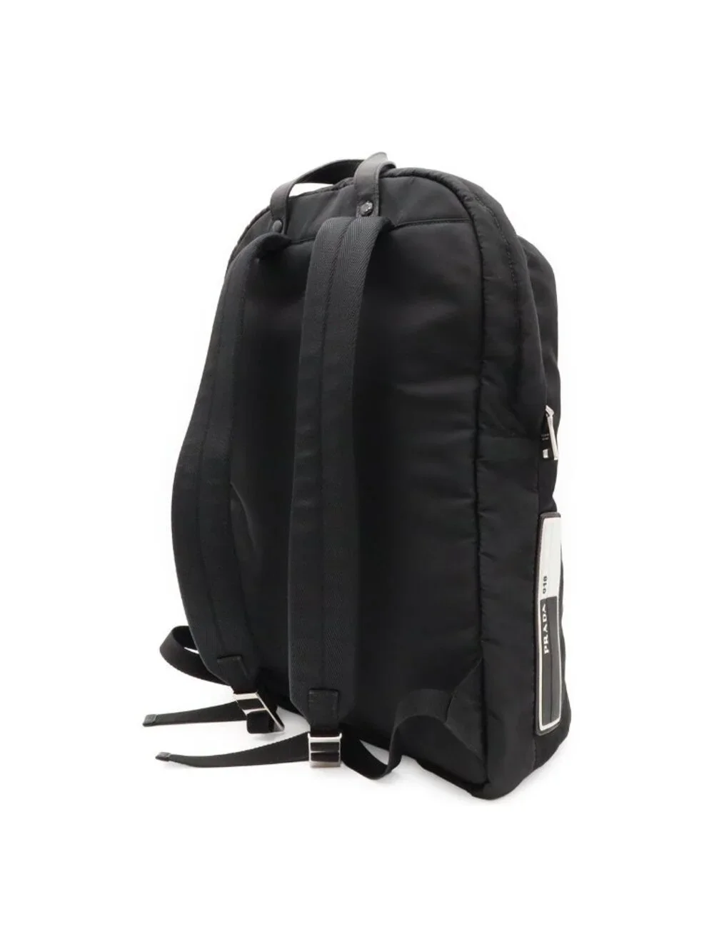 Prada Backpack Nylon Leather Nero Black Silver